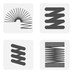 monochrome icon set with Springs