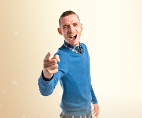 angry man shouting over isolated white background