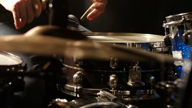 Man playing drums - closeup