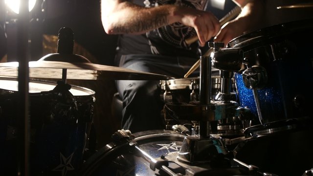 Man playing drums - closeup