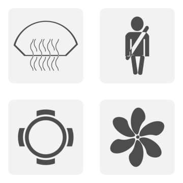 monochrome icon set with devices