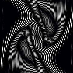 Moire pattern, monochrome background with trance effect. Optical