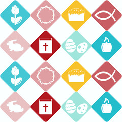 Seamless background with easter symbols for your design