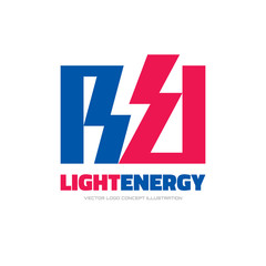 Light energy - vector logo concept illustration. Lightning logo.