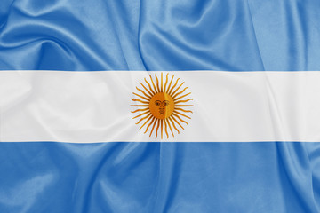 Argentina - Waving national flag on silk texture