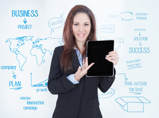 Beautiful girl business presentation
