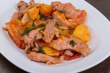 Pork and pineapple salad
