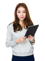 Fototapeta premium Asian woman use of tablet