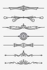 Set of seven decorative text dividers