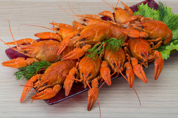 Boiled crayfish