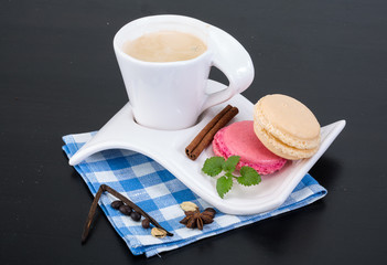 Coffee with macaroons