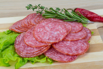 Sliced salami