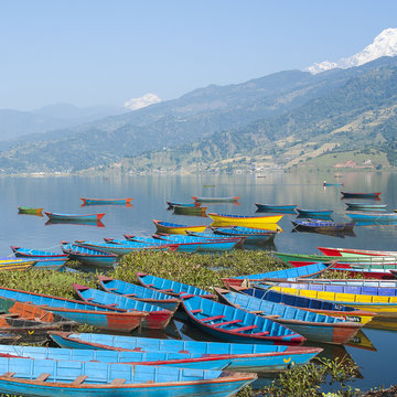 view of the lake in Pokhara