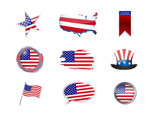 USA america icon set illustration design