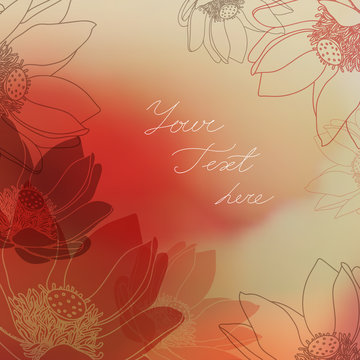 Vector Floral card with place for your text. Stylish background 