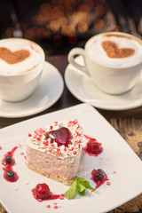 heart-shaped valentine cake