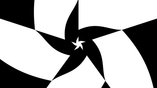 Concentric oncoming abstract symbol, gear curved teeth five