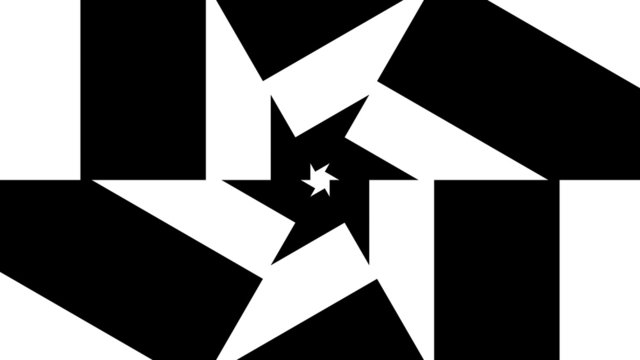 Concentric oncoming abstract symbol, gear teeth six