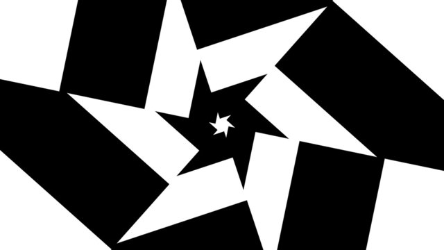 Concentric oncoming abstract symbol, rotated gear teeth six