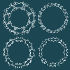 Vintage Decor - design elements, thin line - vector set. Vector