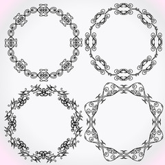 Vintage Decor - design elements, thin line - vector set. Vector