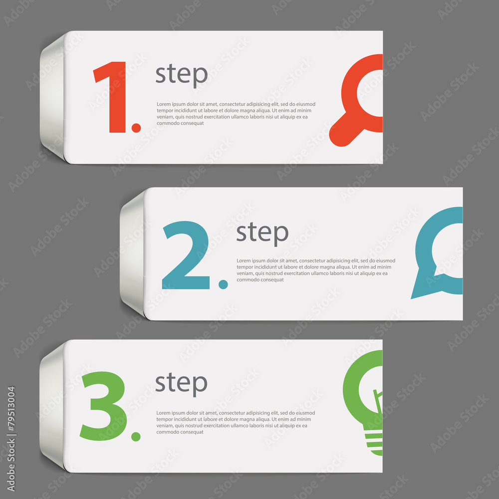 Poster paper page design template with icons and sample text