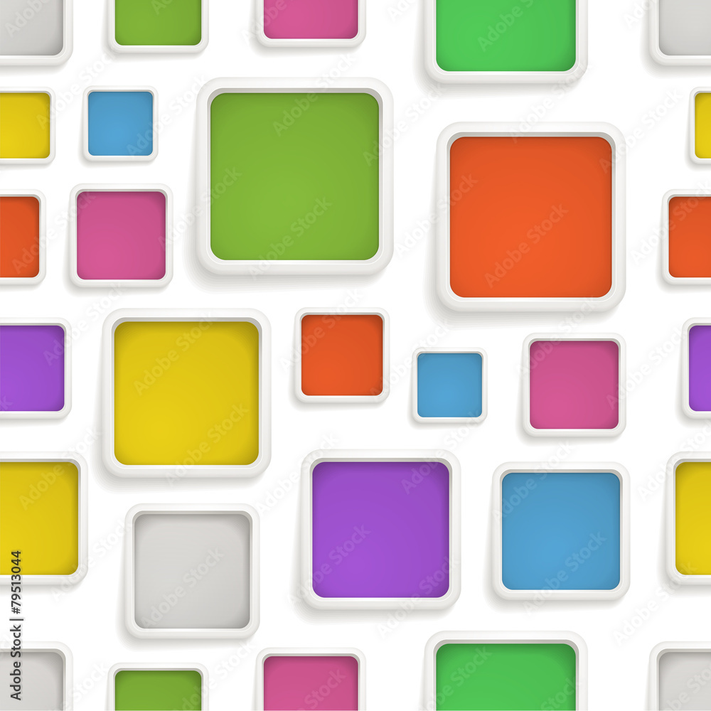 Leinwandbilder Abstract seamless background of color boxes. Template for a text
