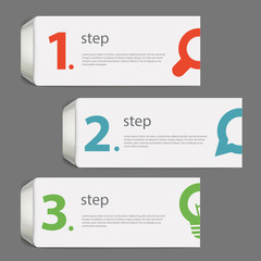 Paper page design template with icons and sample text