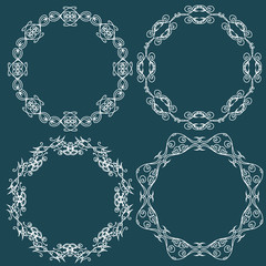 Vintage Decor - design elements, thin line - vector set. Vector