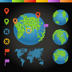 Naklejka premium Flat design illustration of the Earth. Illustration with abstrac