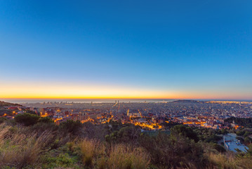 Barcelona panorama at sunrise
