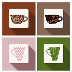 Cup icon with long shadow