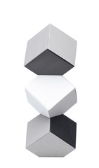 Origami Columbus Tower, monochrome cubes