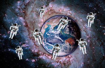 Astronauts Earth Space Stars © nikonomad
