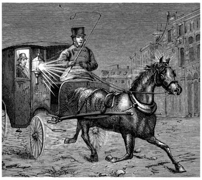 Fiacre, Carriage, Horse-Drawn, Paris