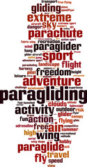 Paragliding word cloud concept. Vector illustration