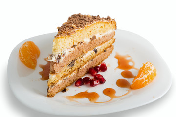 Sour cream cake with prunes