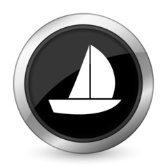 yacht black icon sail sign