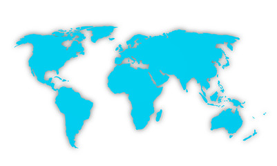 Fototapeta na wymiar Blue color world map illustration