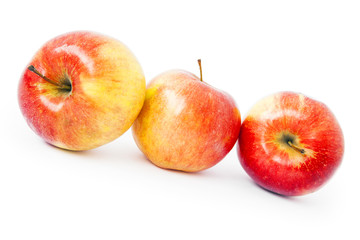 juicy red apples isolated on white