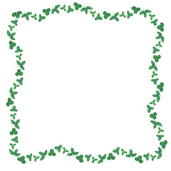Clovers green leaves frame
