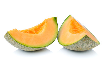 cantaloupe melon on white background