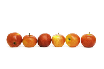 juicy red apples isolated on white