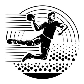Handball.Illustration in the engraving style.