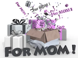 Fotobehang Cadeaus en feestje voor mama © emieldelange