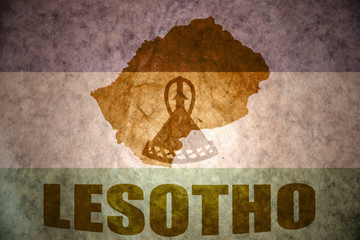 lesotho vintage map