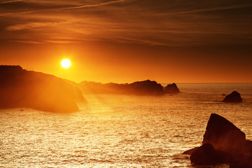 Sunset at Cantabrian coast