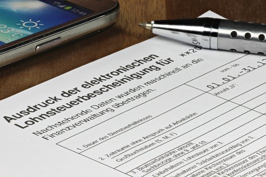 Ausdruck der elektronischen Lohnsteuerbescheinigung