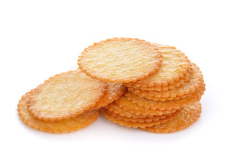 Cracker on white background