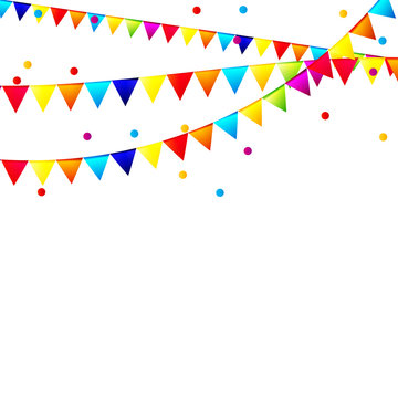 Party Background with Flags Vector Illustration.